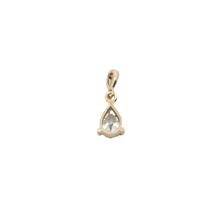 14K Yellow Gold 0.25CTW Pear-Shaped Diamond Pendant