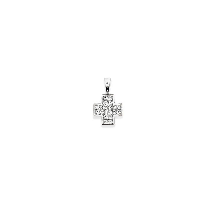 Estate Platinum 2.20CTW Princess-Cut Diamond Cross Pendant