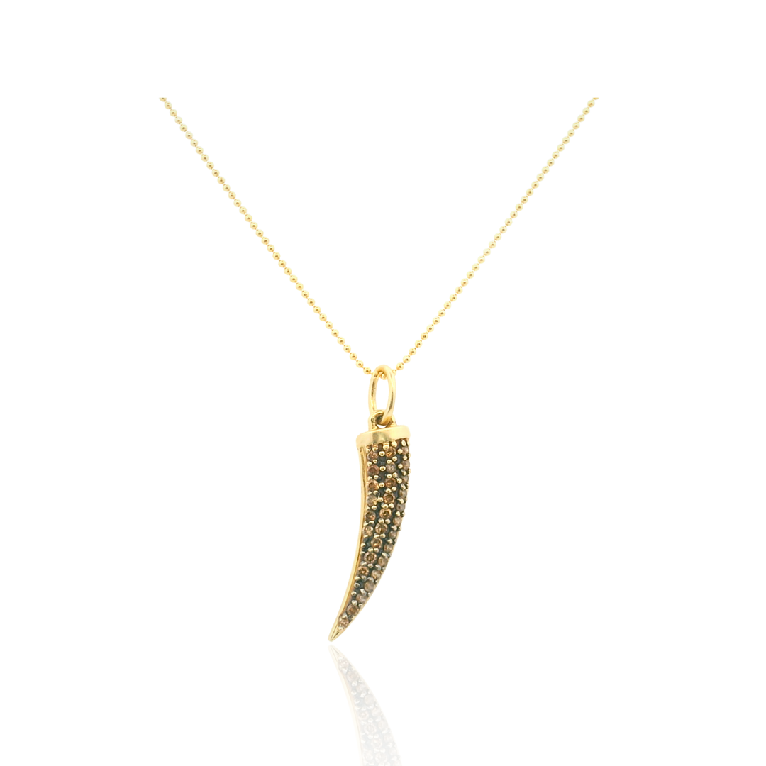 Estate 14K Yellow Gold 0.38CTW Fancy Brown Diamond Talon Pendant