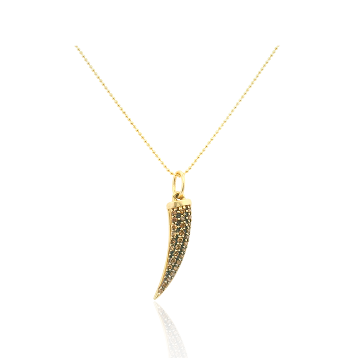 Estate 14K Yellow Gold 0.38CTW Fancy Brown Diamond Talon Pendant