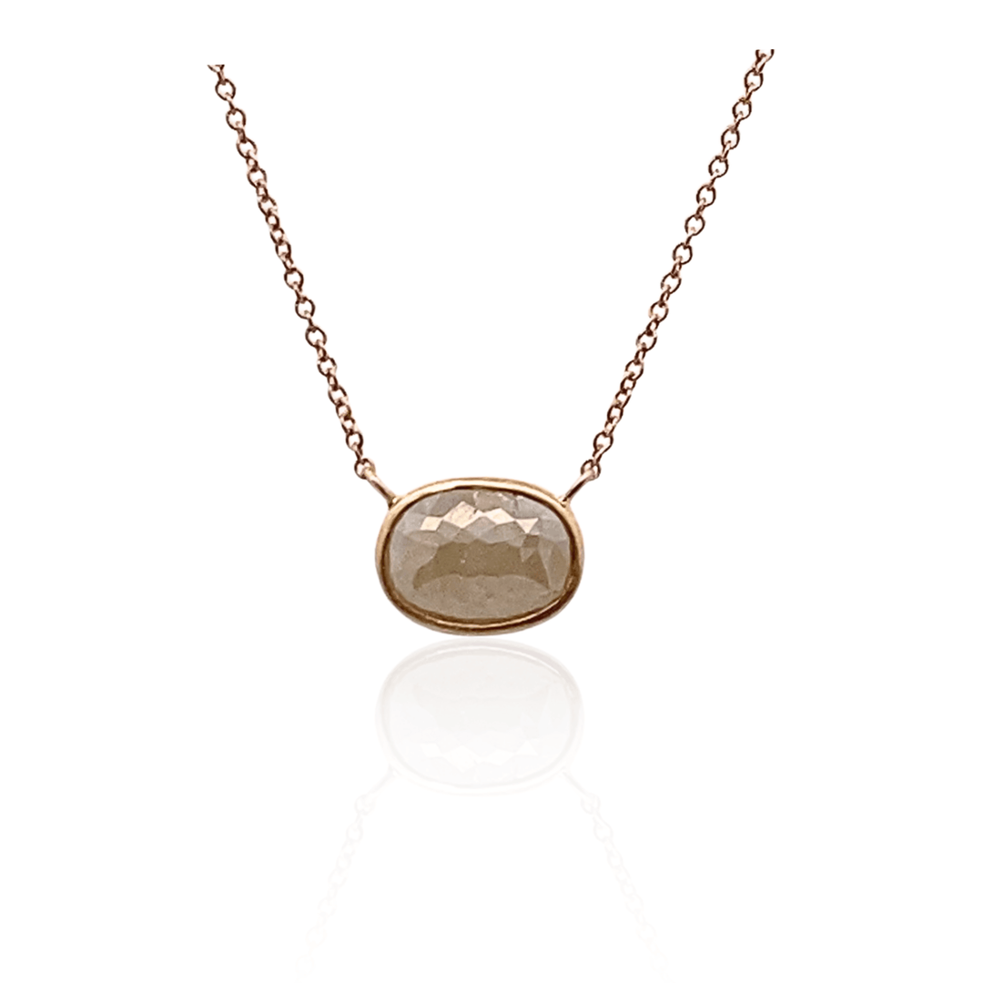 14K Rose Gold 2CTW Yellow Antwerp Diamond Solitaire Necklace by Nelson Coleman