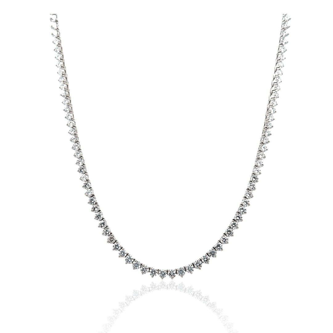 Sterling Silver 10.17CTW Lab-Grown Diamond Tennis Necklace