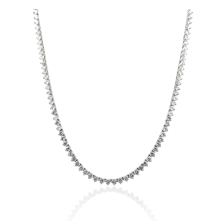 Sterling Silver 10.17CTW Lab-Grown Diamond Tennis Necklace