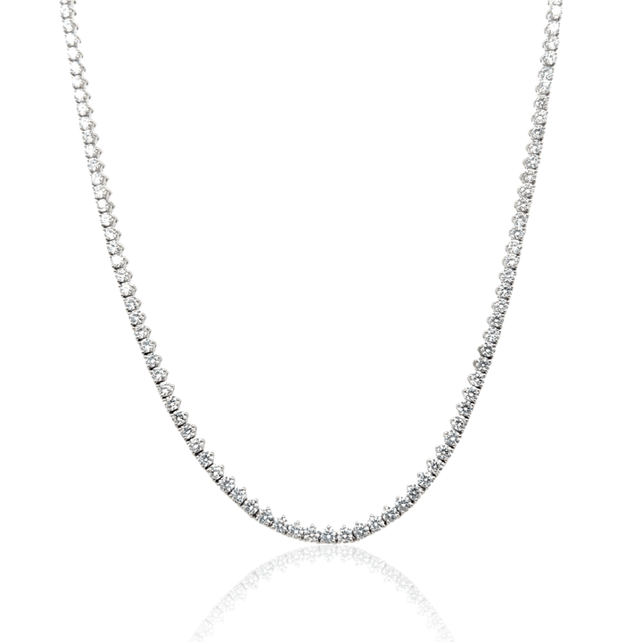 Sterling Silver 8.00CTW Lab-Grown Diamond Tennis Necklace