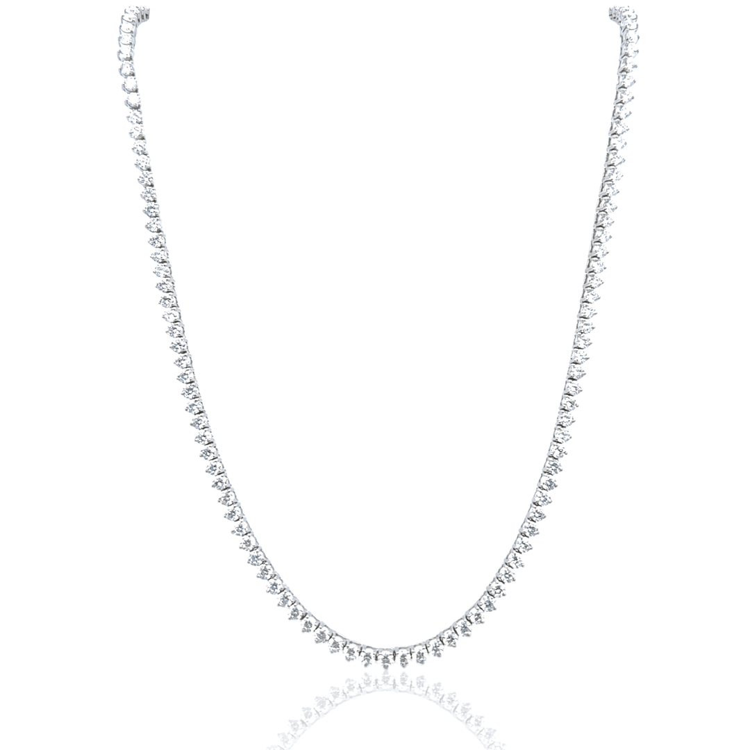 Sterling Silver 8.00CTW Lab Diamond Line Necklace