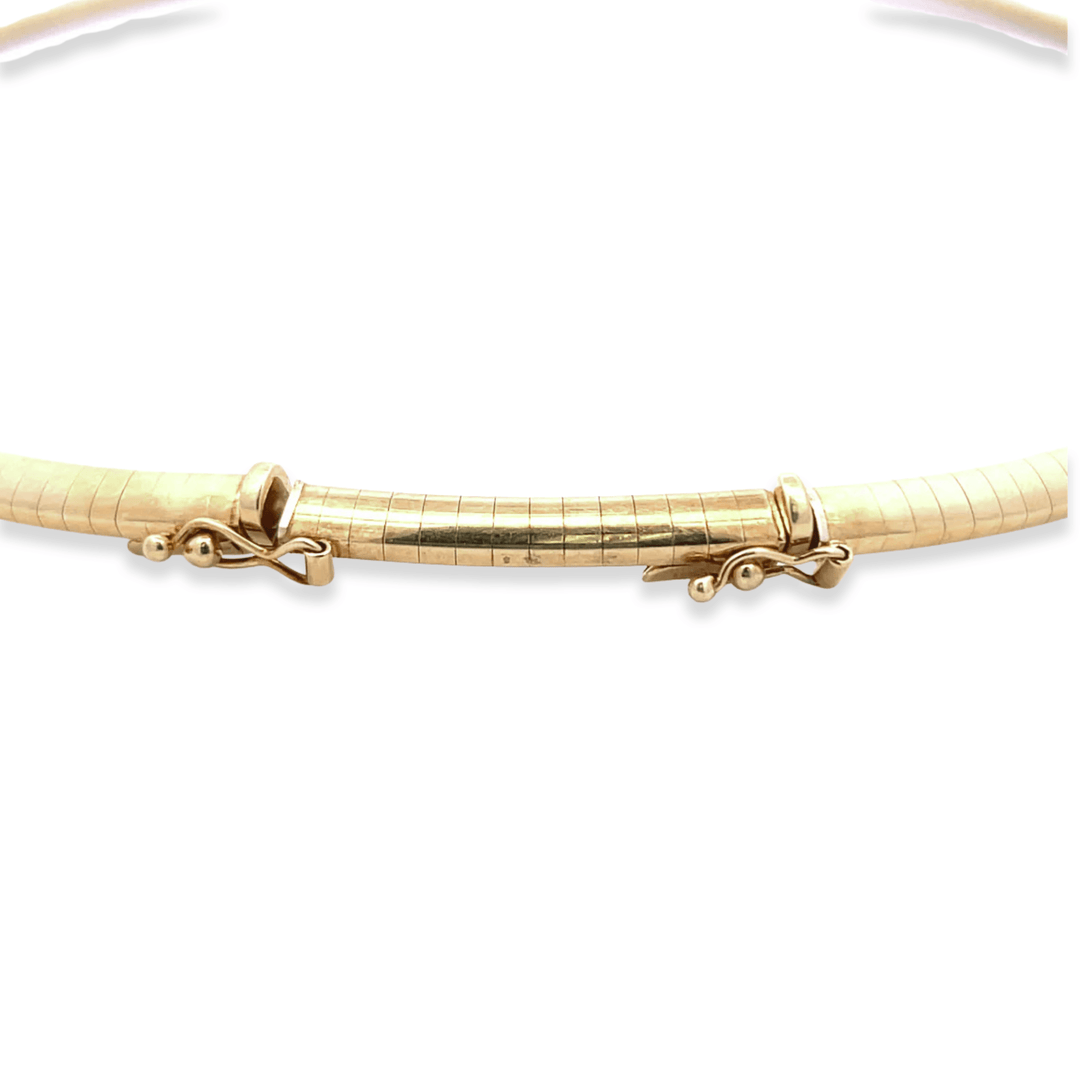 Estate 18K Yellow Gold 2.56CTW Diamond Bypass Omega Collar Necklace