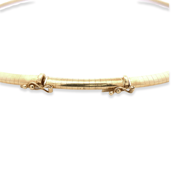 Estate 18K Yellow Gold 2.56CTW Diamond Bypass Omega Collar Necklace