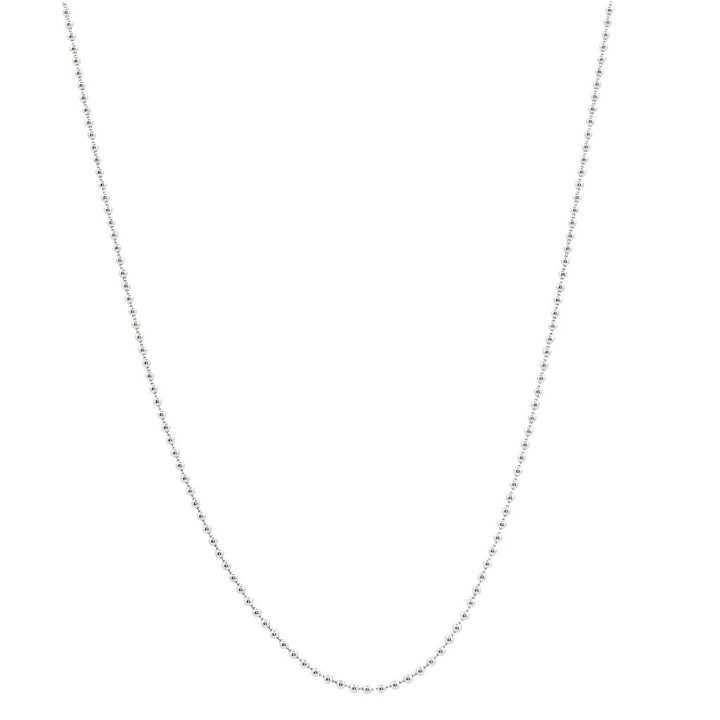 14K White Gold Mini Ball Chain Necklace - 0.80mm