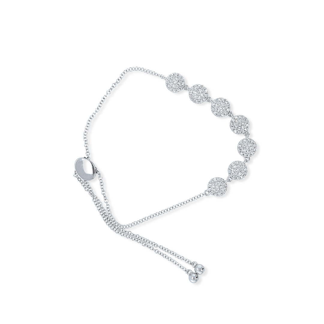 Estate 14K White Gold 0.36CTW Diamond Bolo Bracelet by Shy Creation