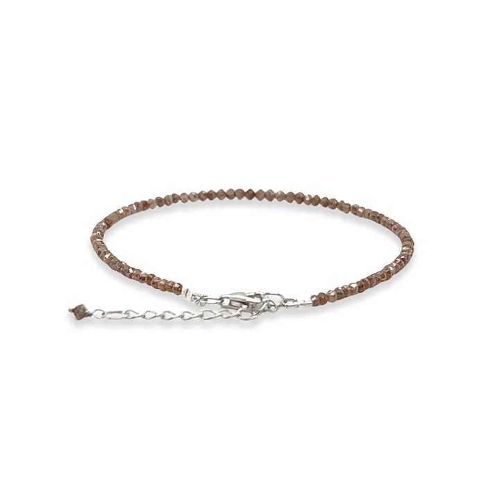 18K White Gold 7.51CTW Brown Diamond Bead Bracelet