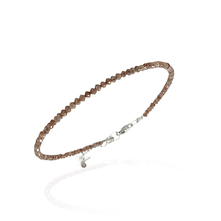 18K White Gold 7.51CTW Brown Diamond Bead Bracelet