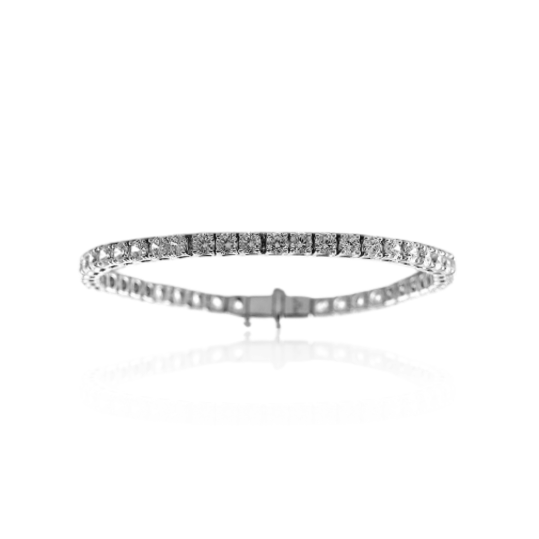 14K White Gold 10.08ctw Round Lab Diamond Tennis Bracelet
