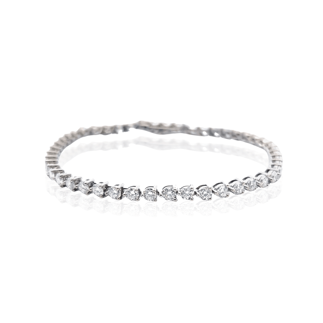 Sterling Silver 4.00CTW Lab-Grown Diamond Tennis Bracelet