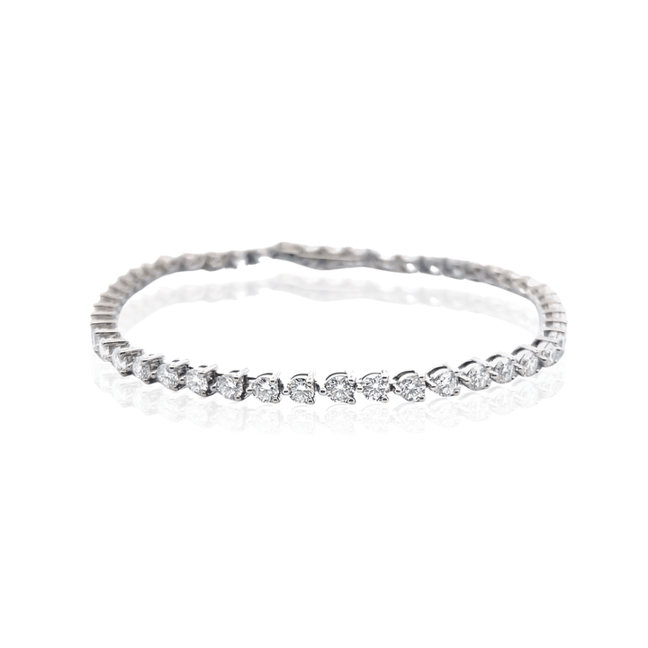 Sterling Silver 4.00CTW Lab-Grown Diamond Tennis Bracelet