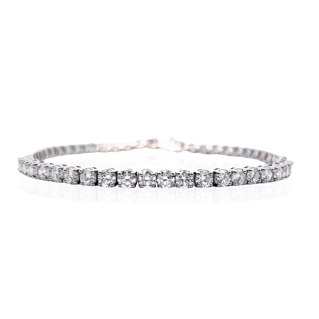Sterling Silver 7.00CTW Lab-Grown Diamond Tennis Bracelet