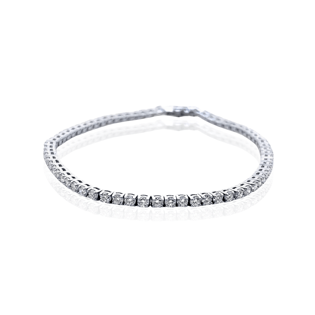 Sterling Silver 3.00CTW Lab-Grown Diamond Tennis Bracelet