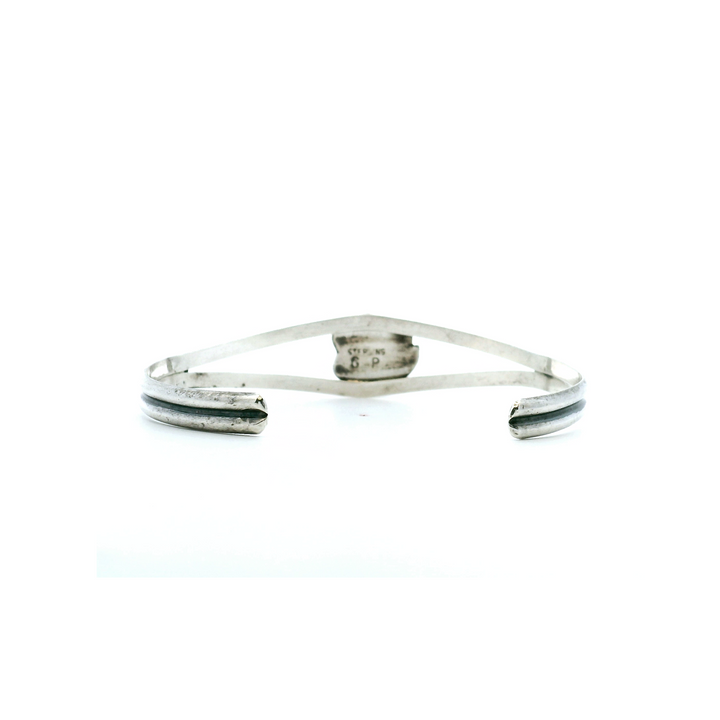 Estate Native American Sterling Silver Mother of Pearl Bangle Bracelet