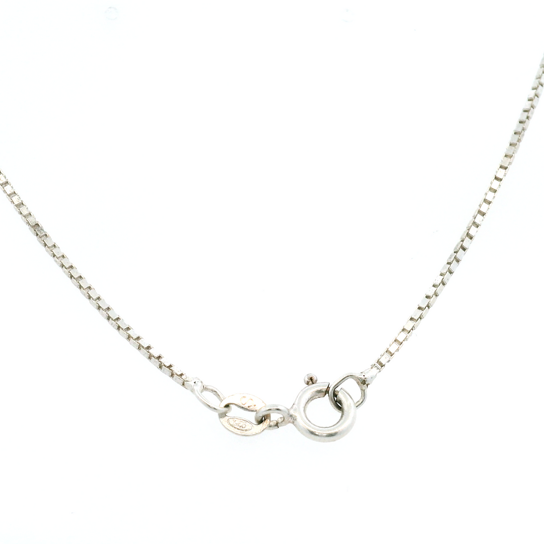 Estate Sterling Silver Round Pearl Heart Cage Pendant Necklace