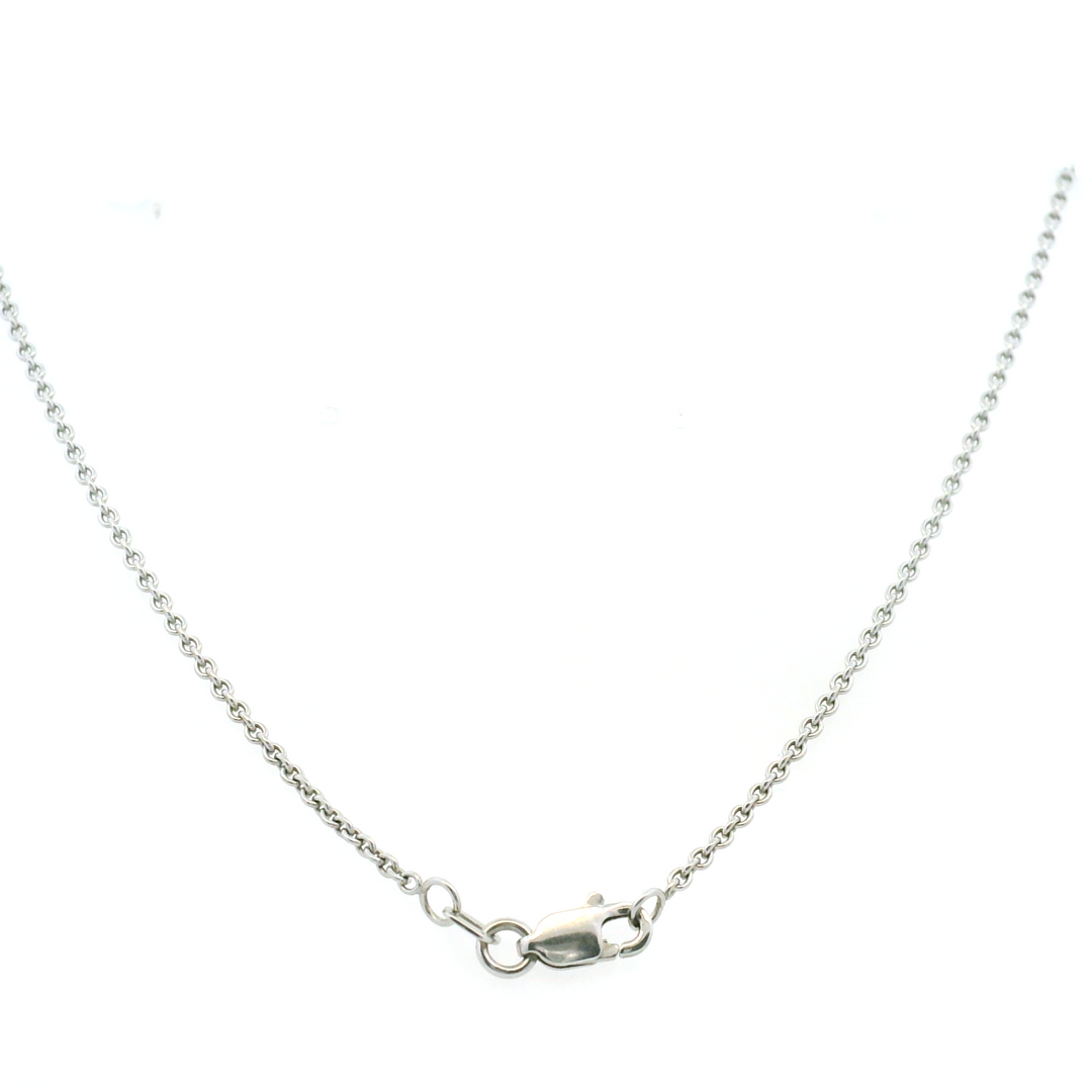 Estate Sterling Silver Crescent Moon Pendant Necklace