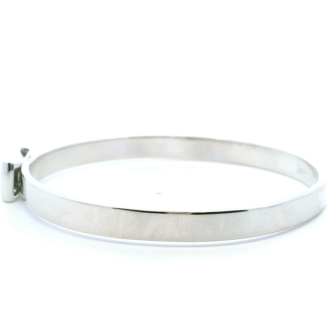 Estate Kate Spade Silver Tone 3D Bow Bangle Bracelet