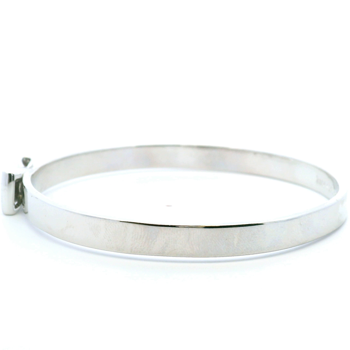 Estate Kate Spade Silver Tone 3D Bow Bangle Bracelet