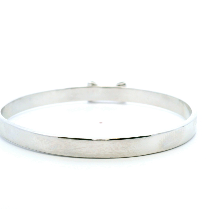 Estate Kate Spade Silver Tone 3D Bow Bangle Bracelet