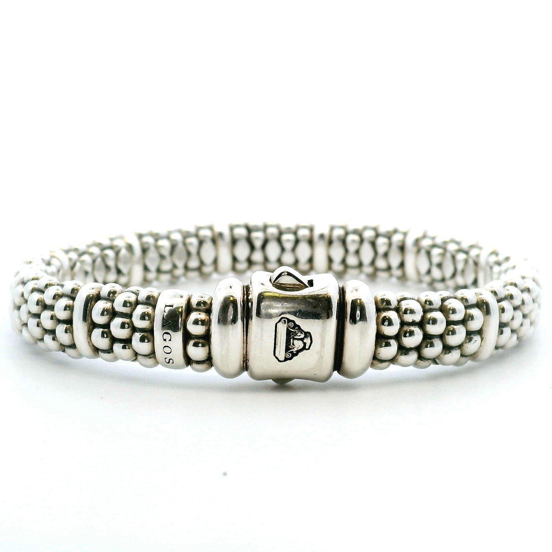 Estate Lagos Sterling Silver Caviar Bracelet