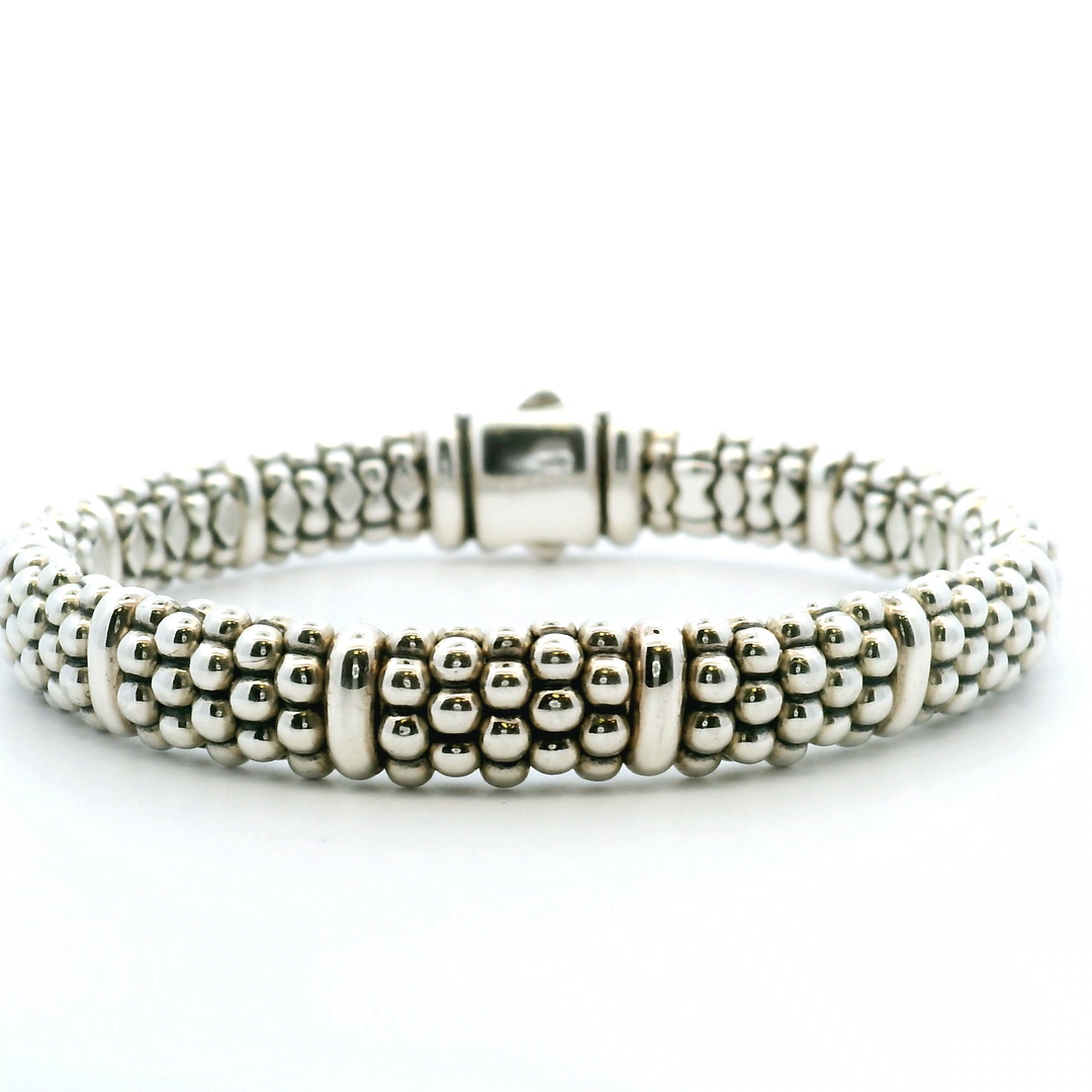 Estate Lagos Sterling Silver Caviar Bracelet