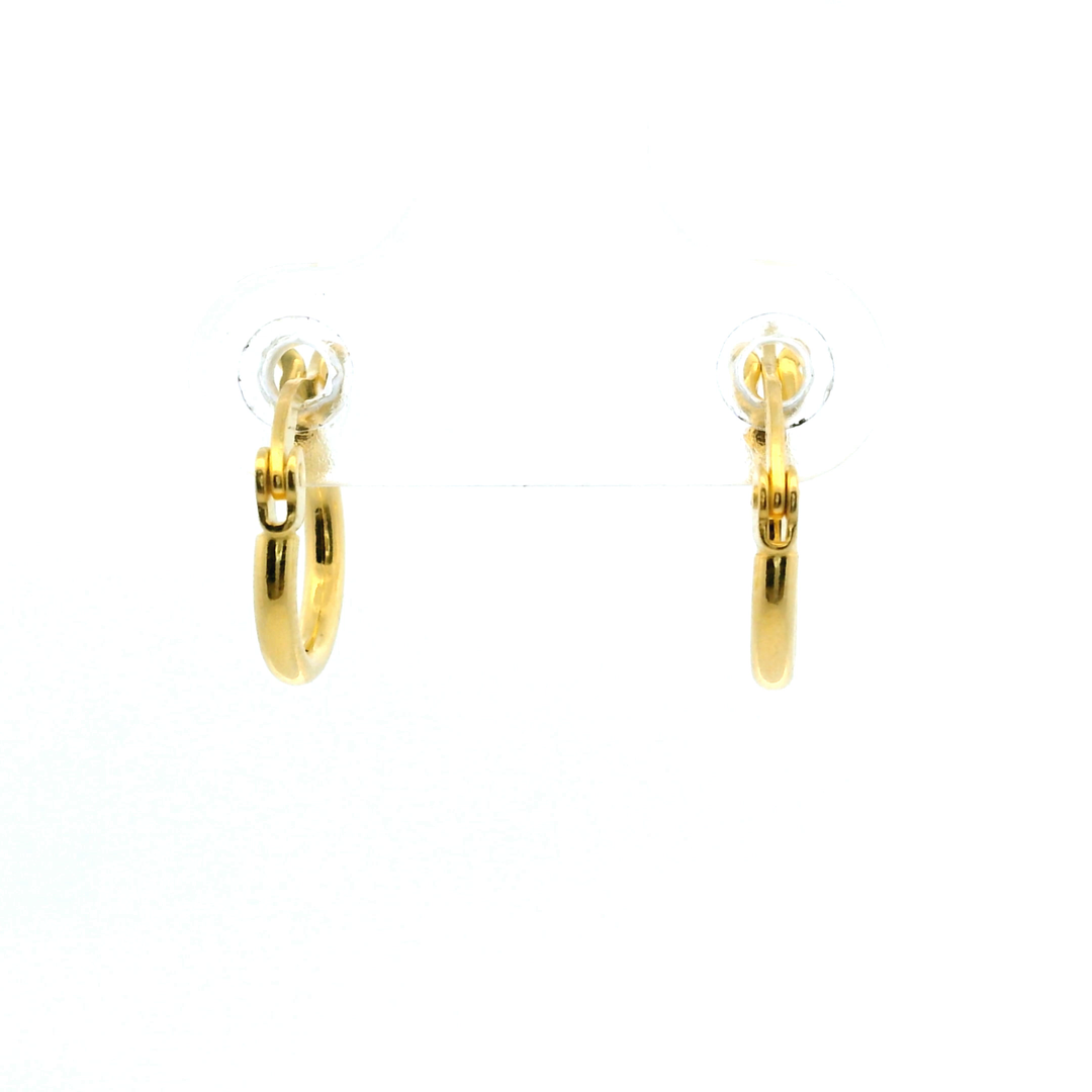 14KT Yellow Gold Vermeil French-Lock Tube Hoops