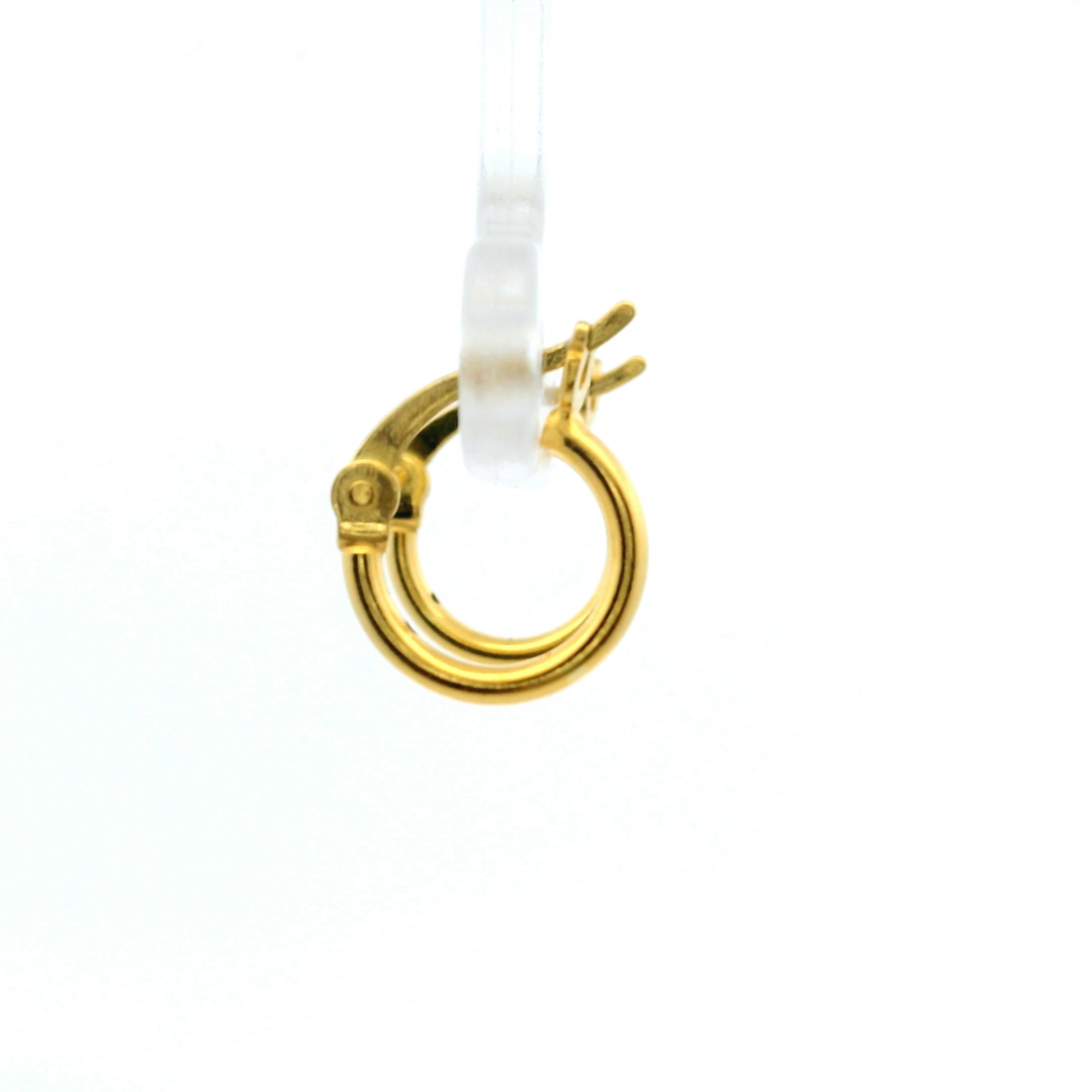 14KT Yellow Gold Vermeil French-Lock Tube Hoops