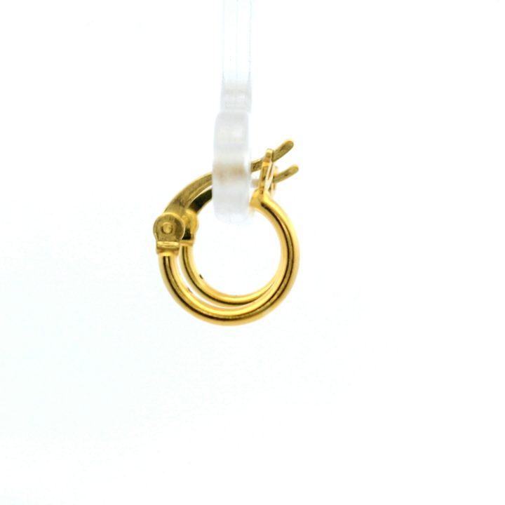 14KT Yellow Gold Vermeil French-Lock Tube Hoops