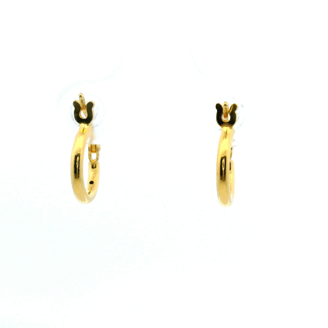 14KT Yellow Gold Vermeil French-Lock Tube Hoops