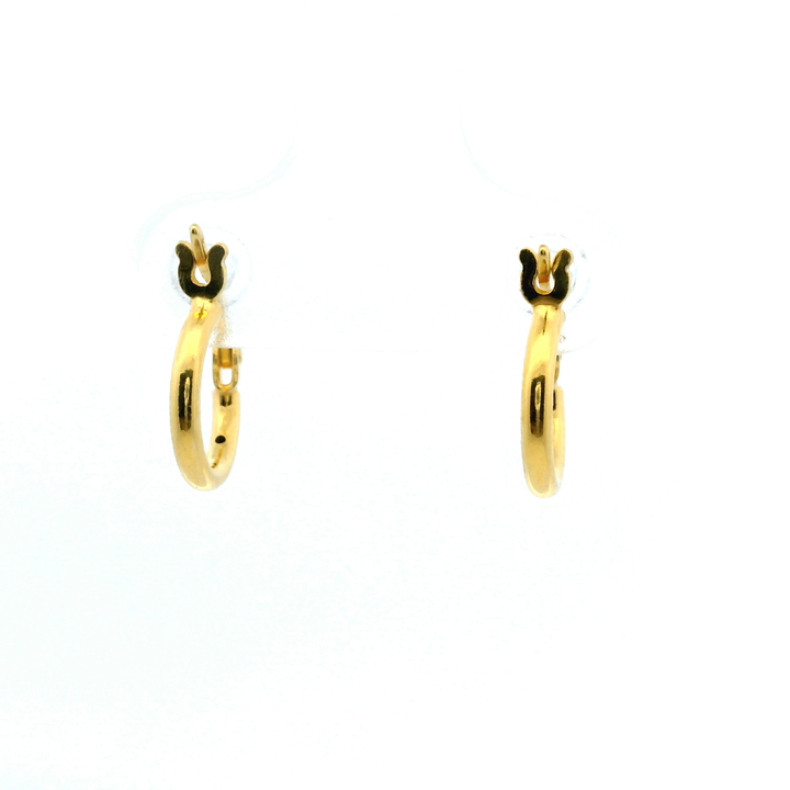 14KT Yellow Gold Vermeil French-Lock Tube Hoops