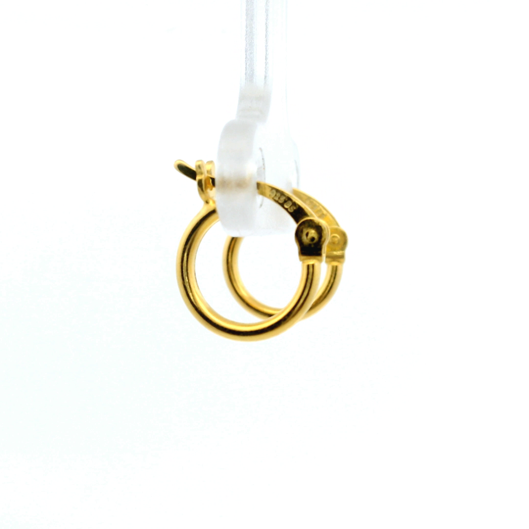 14KT Yellow Gold Vermeil French-Lock Tube Hoops