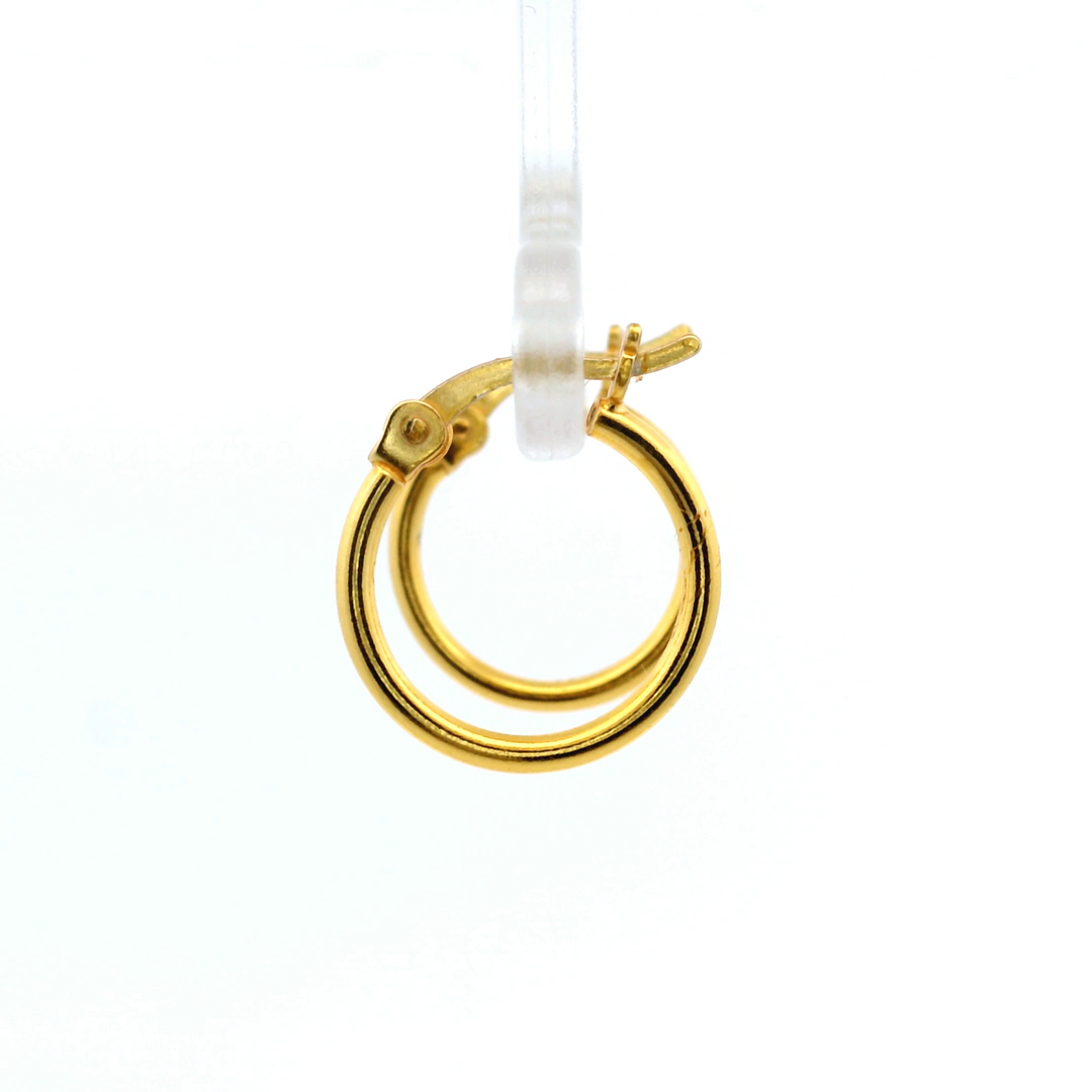 14K Yellow Gold Vermeil 1.5x14MM French-Lock Tube Hoop Earrings