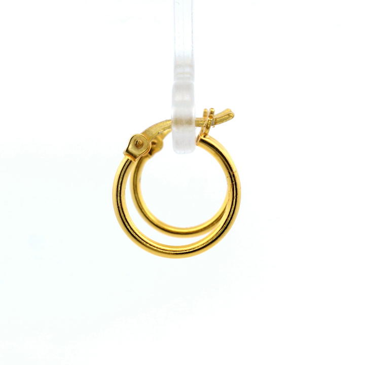 14K Yellow Gold Vermeil 1.5x14MM French-Lock Tube Hoop Earrings