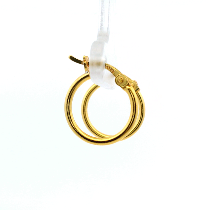 14K Yellow Gold Vermeil 1.5x14MM French-Lock Tube Hoop Earrings