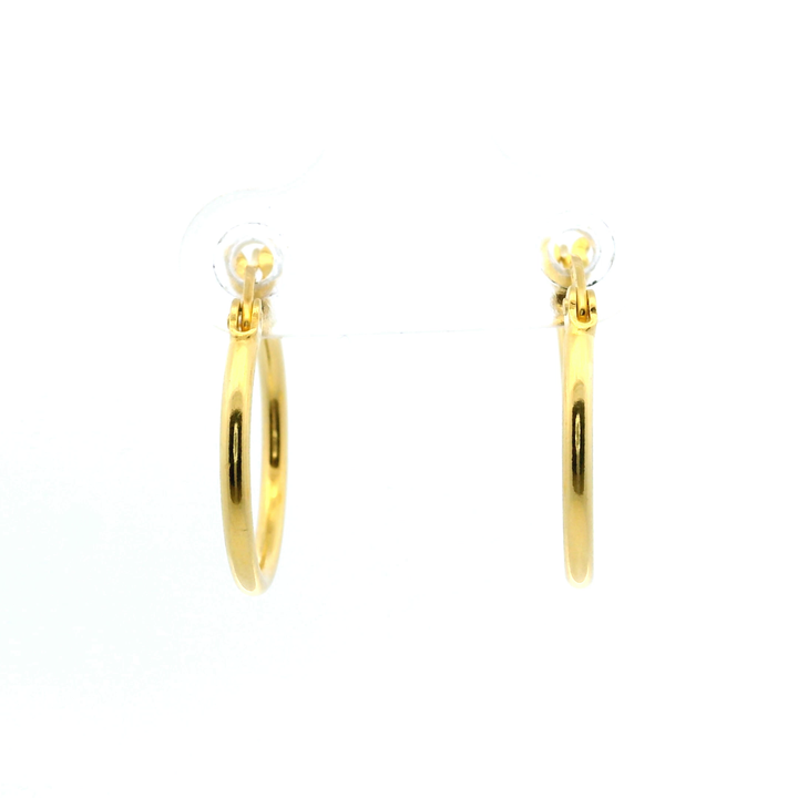 14K Yellow Gold Vermeil 1.5x16MM French-Lock Tube Hoop Earrings