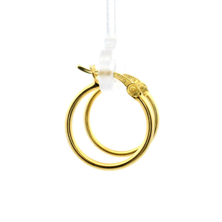 14K Yellow Gold Vermeil 1.5x16MM French-Lock Tube Hoop Earrings