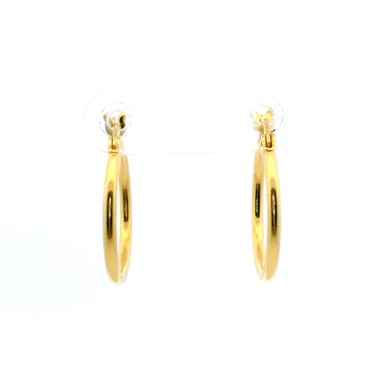 14K Yellow Gold Vermeil 1.5x18MM French-Lock Tube Hoop Earrings
