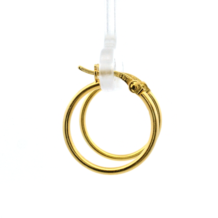 14K Yellow Gold Vermeil 1.5x18MM French-Lock Tube Hoop Earrings