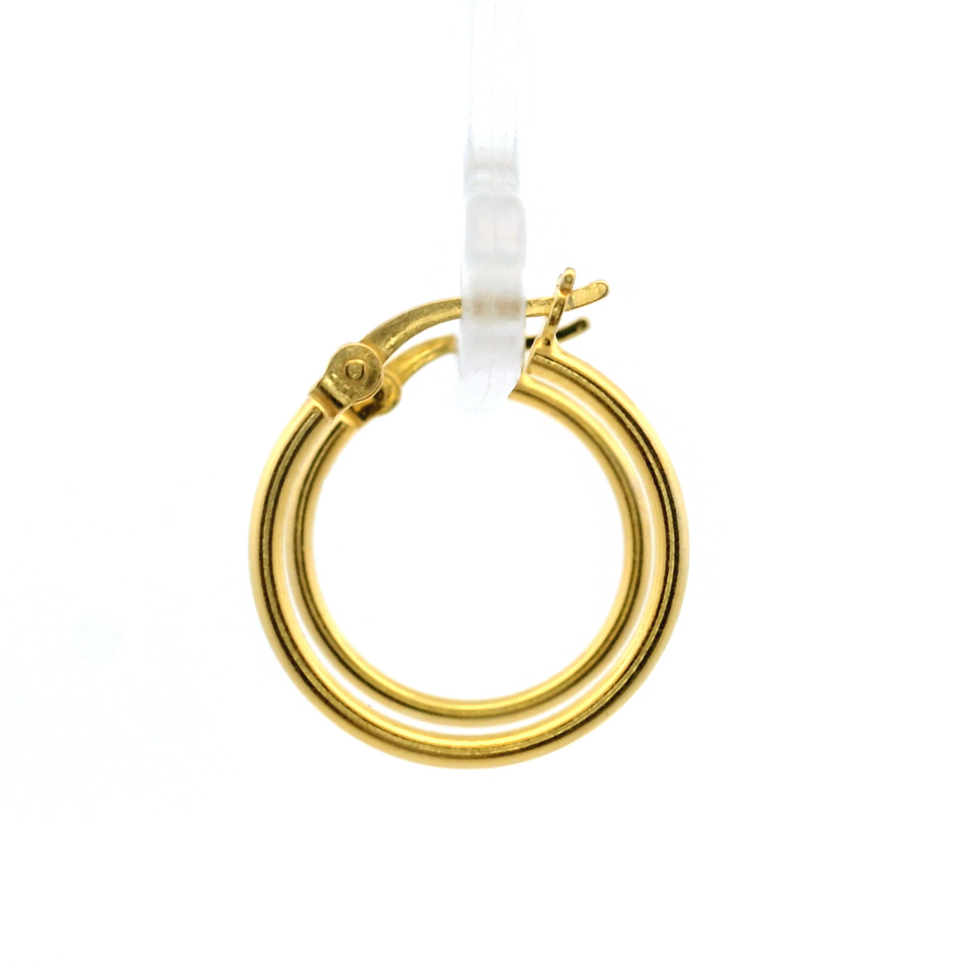 14K Yellow Gold Vermeil 1.5x18MM French-Lock Tube Hoop Earrings