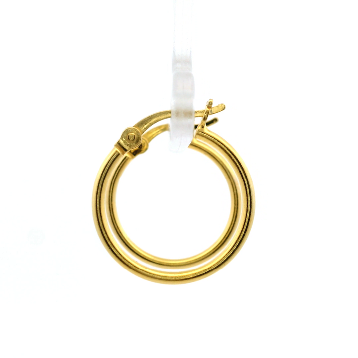 14K Yellow Gold Vermeil 1.5x18MM French-Lock Tube Hoop Earrings