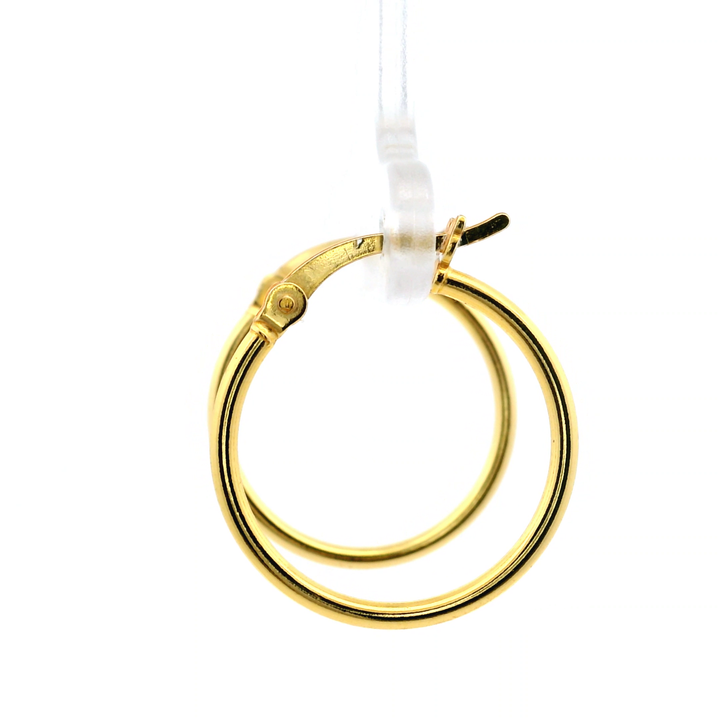 14K Yellow Gold Vermeil 20MM French-Lock Tube Hoop Earrings
