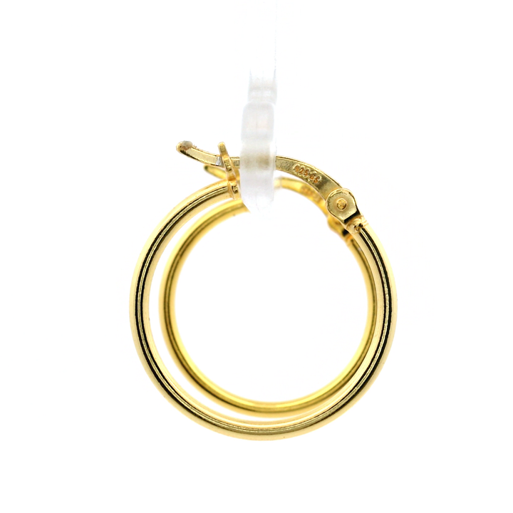 14K Yellow Gold Vermeil 20MM French-Lock Tube Hoop Earrings