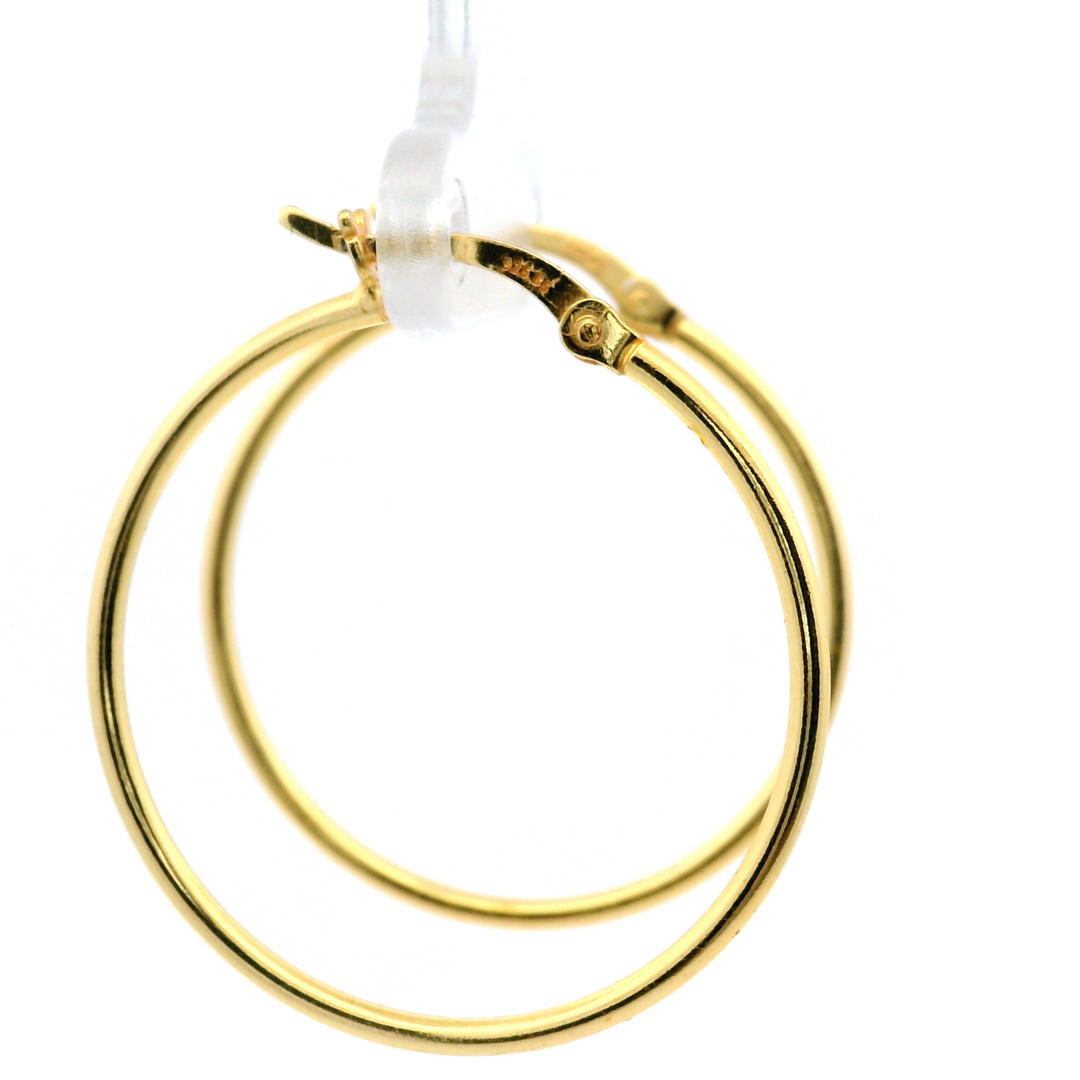 14K Yellow Gold Vermeil 1.5x30MM French-Lock Tube Hoops