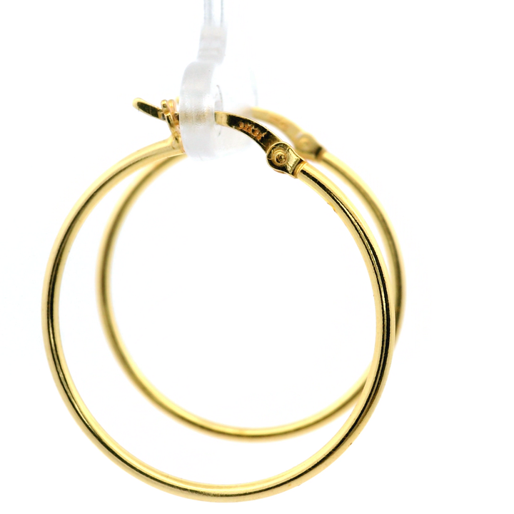 14K Yellow Gold Vermeil 1.5x30MM French-Lock Tube Hoops