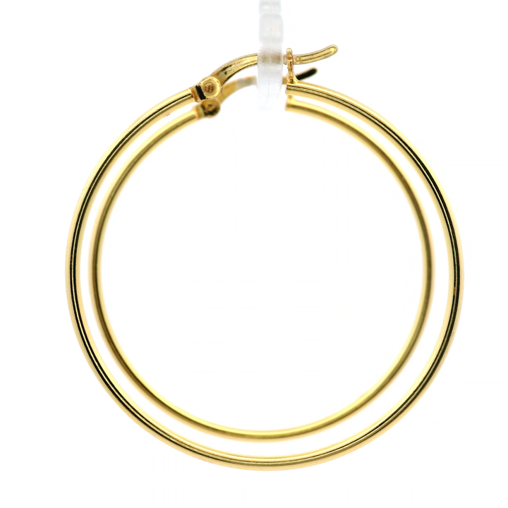 14K Yellow Gold Vermeil 40MM French-Lock Tube Hoops