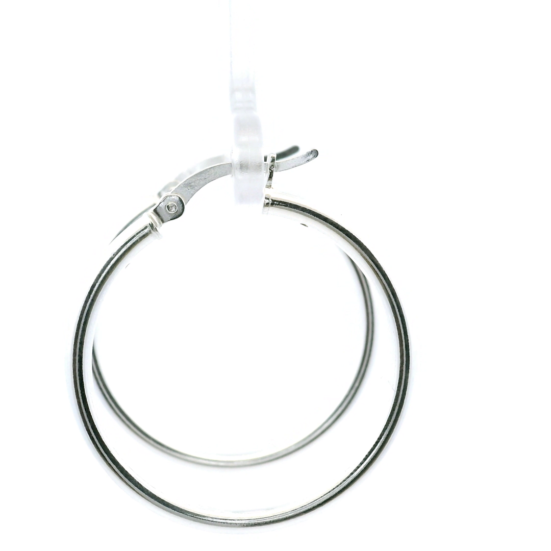 Sterling Silver French-Lock Tube Hoops