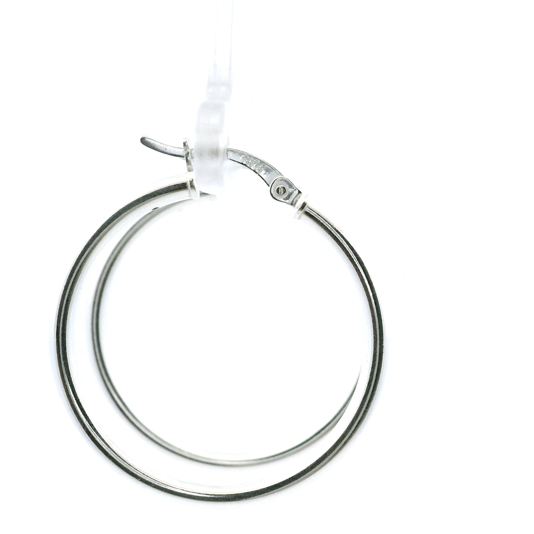 Sterling Silver French-Lock Tube Hoops